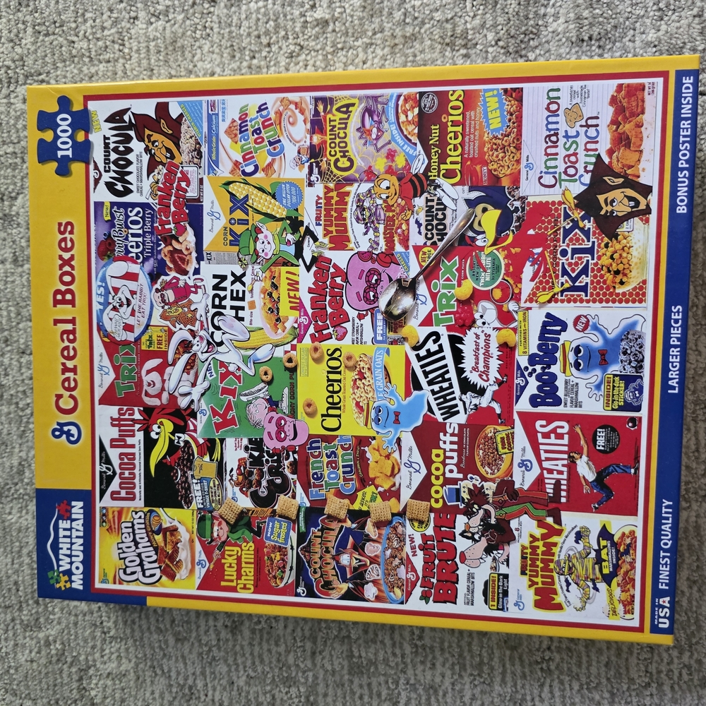 White Mountain Cereal Boxes Puzzle - Colorful Collage